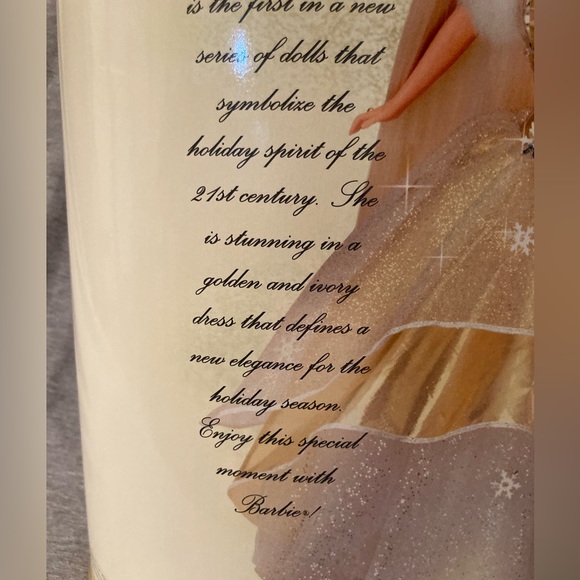 2000 Special Edition Holiday Celebration Barbie Gold Dress Fashion Doll - Picture 8 of 16